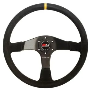 Volante Plano 3 Radios 380mm  Gamuza Negro